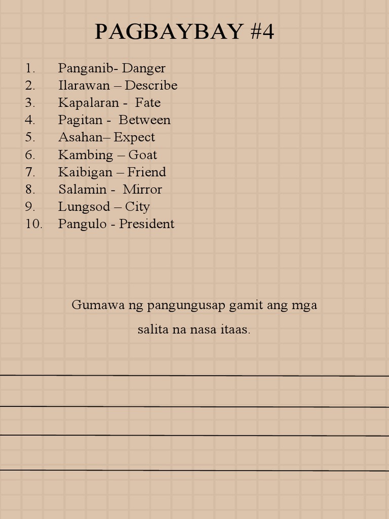 Ano Ang Tagalog Ng Review
