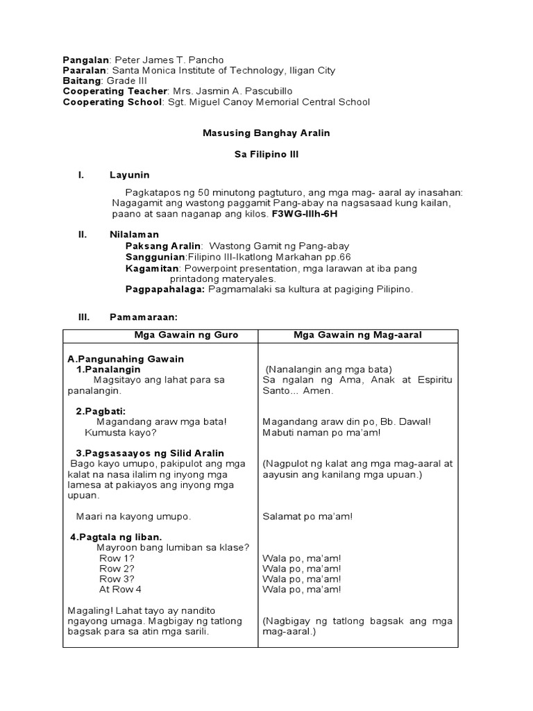 Final Grade 3 Filipino | PDF