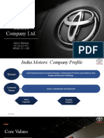 Toyota Indus Motors Company LTD.: Saif Ur Rahman 01-221221-017 MBA (1.5) - 1 (E)