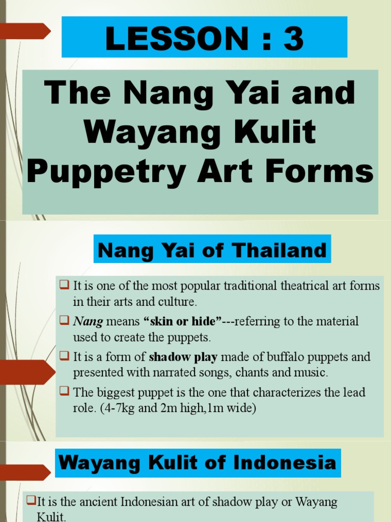 Grade 8 Nang Yai And Wayang Kulit Pdf