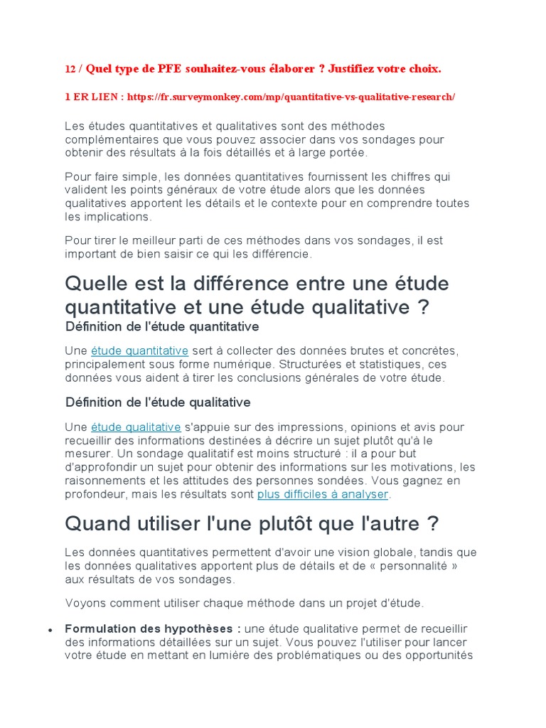 Quelle Est La Différence Entre Une Étude Quantitative Et Une Étude ...
