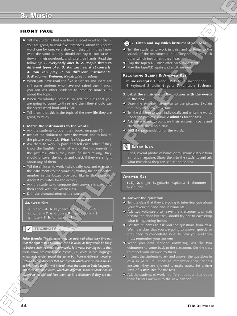 Superkids 3 tb unit 3 pdf question musical instruments