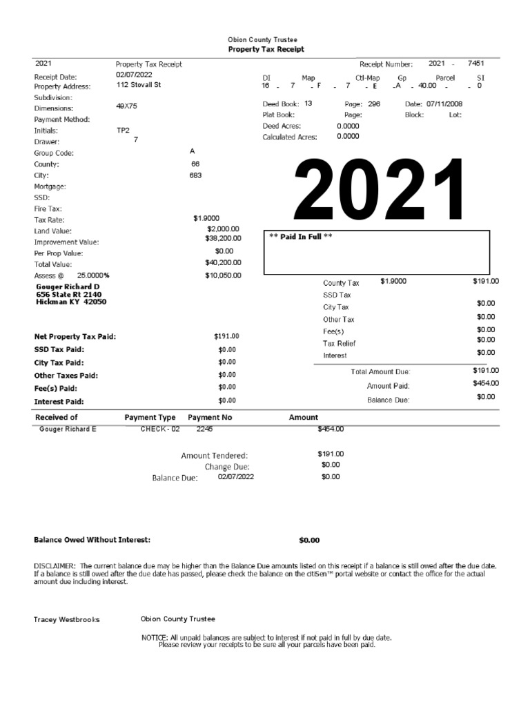 Tax Receipt PDF PDF