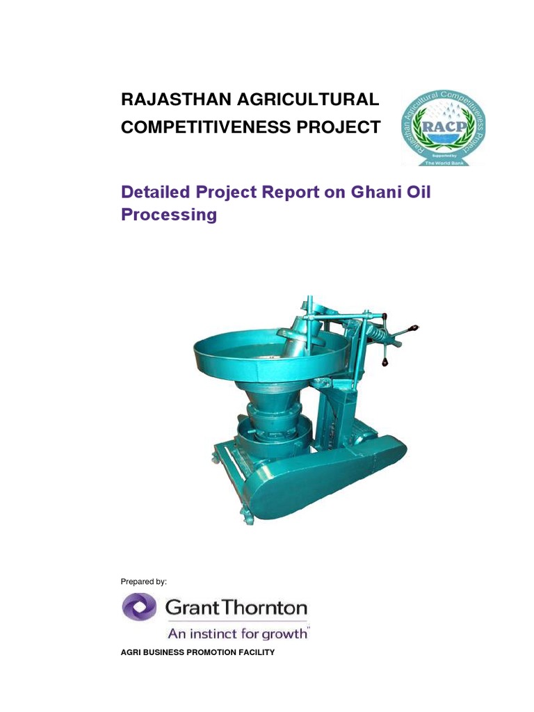 Racp abpf tech dpr ghani oil processing pdf