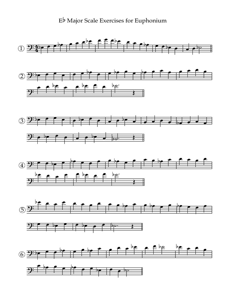 Eb Major Scale Exercises for Euphonium PDF