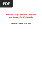 BFSI BA Interview Questions and Answers