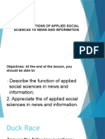 Functions3 of Applied Social Sciences To News and