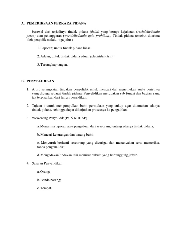 Pemeriksaan Perkara Pidana