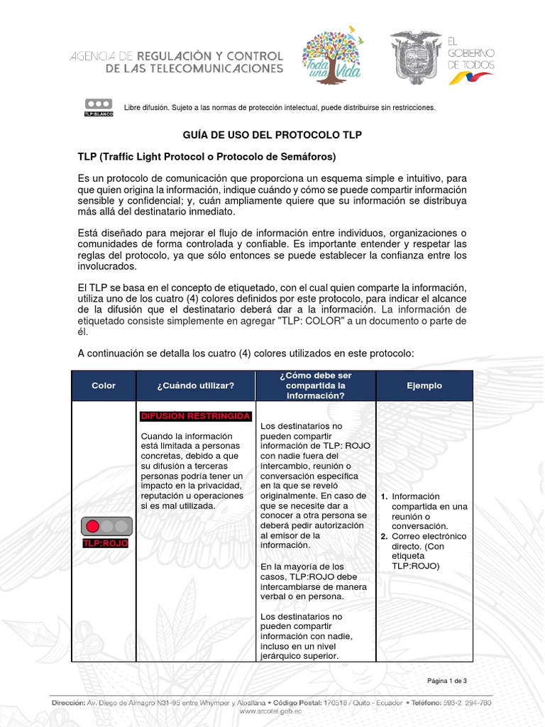 Guía del Protocolo TLP: Colores y Uso | PDF