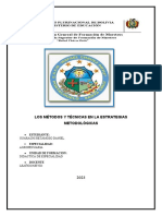 Los Métodos y Técnicas en La Estrategias Metodológicas