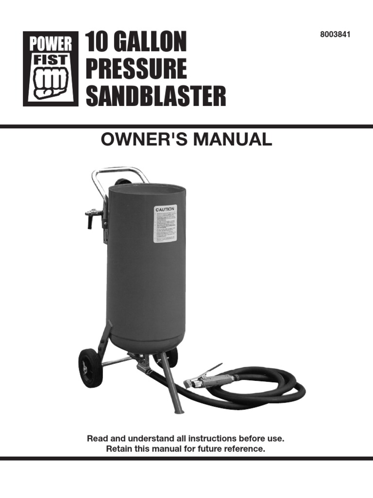 Sandblaster Manual Mechanical Engineering Gases