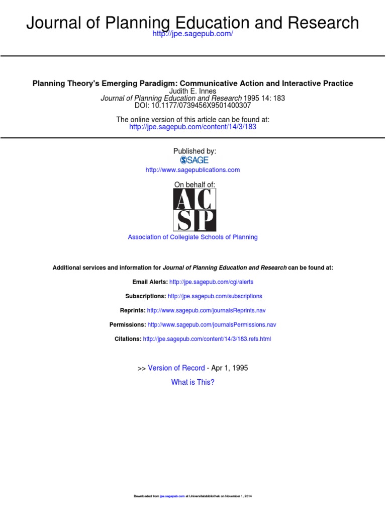 Ref 6 23 planning theory emerging paradigm communicative action and