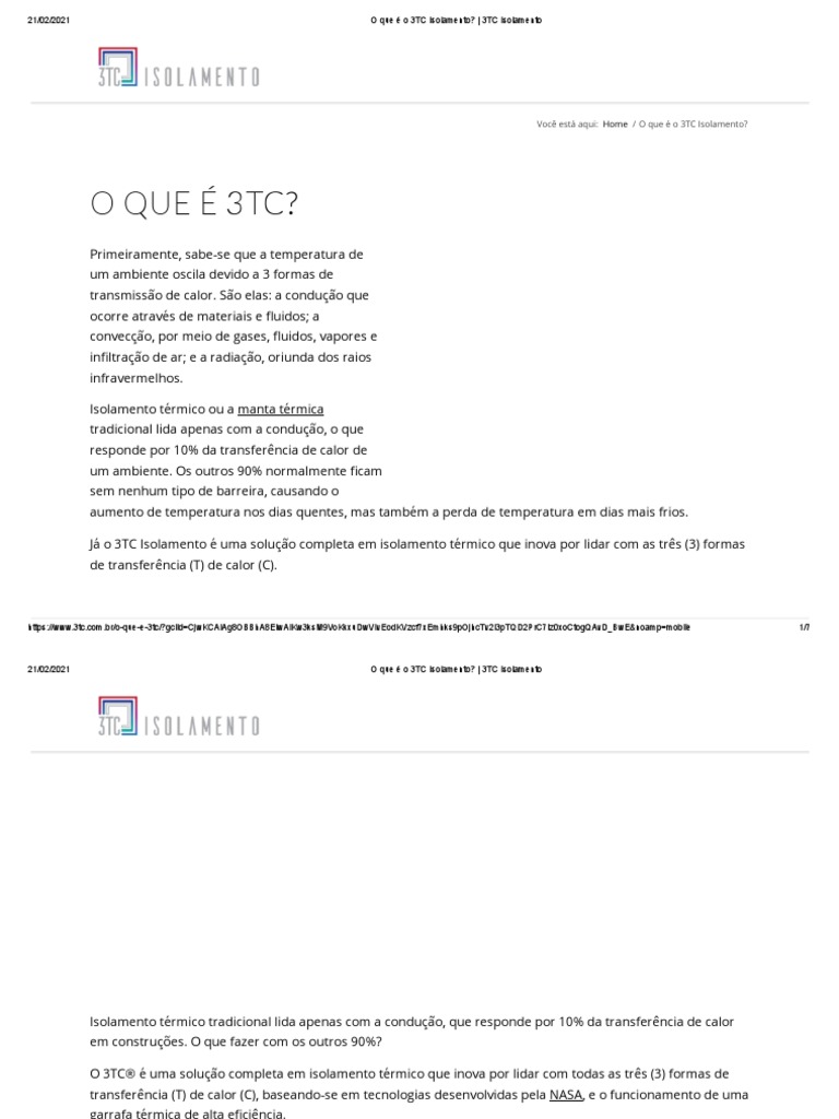O Que É o 3TC Isolamento | PDF | Transferência de calor | Calor