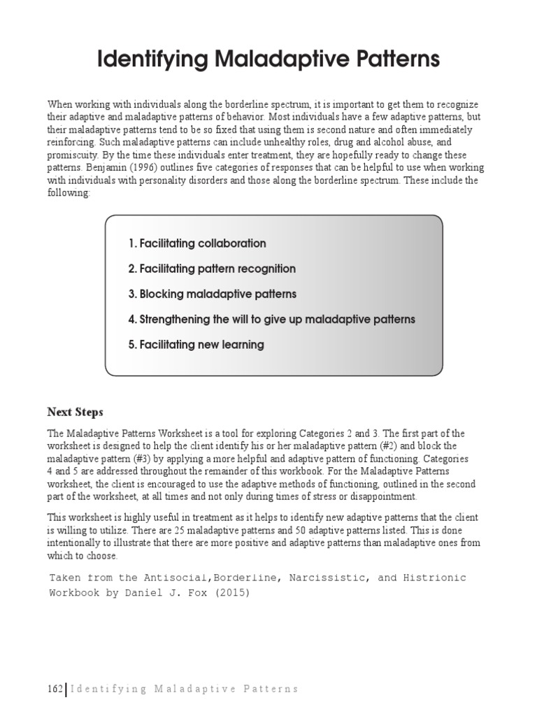 BPD Identifying Maladaptive Patterns PDF