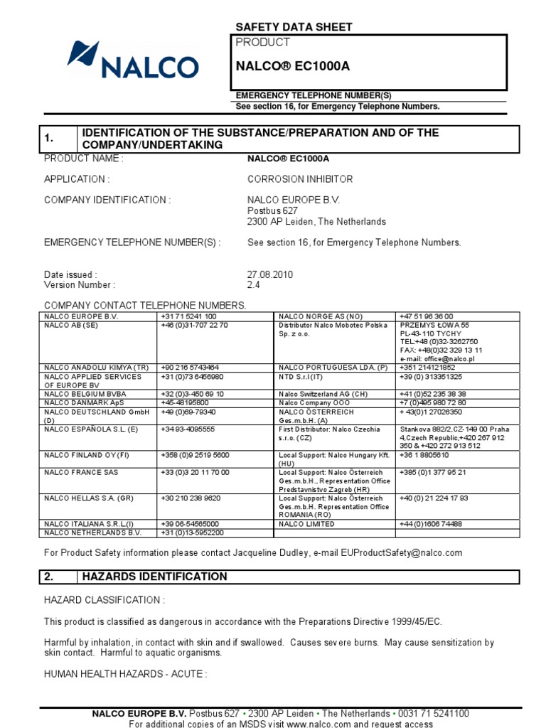 EC1000A | PDF | Dangerous Goods | Personal Protective Equipment