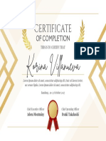 Gold Luxury Certificate of Completion Template