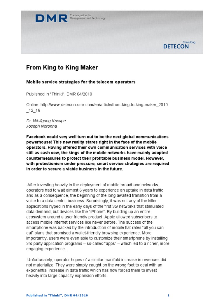 Telecom Operators' Mobile Strategies | PDF | Voice Over Ip | Mobile Device