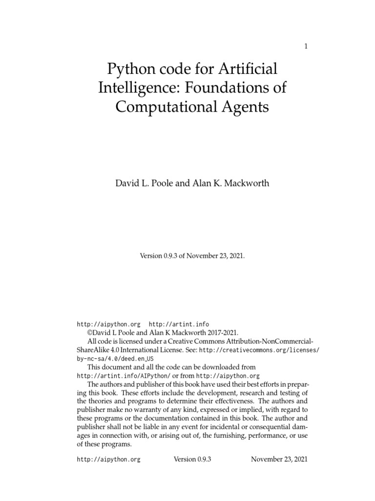 Python Code For Artificial Intelligence PDF