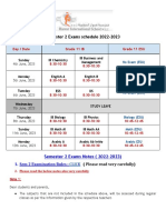 Grade 11 - Sem 2 Exams Schedule 2022-2023