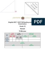 English, Reading and Writing Exam