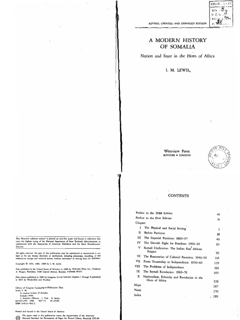 A modern history of Somalia PDF