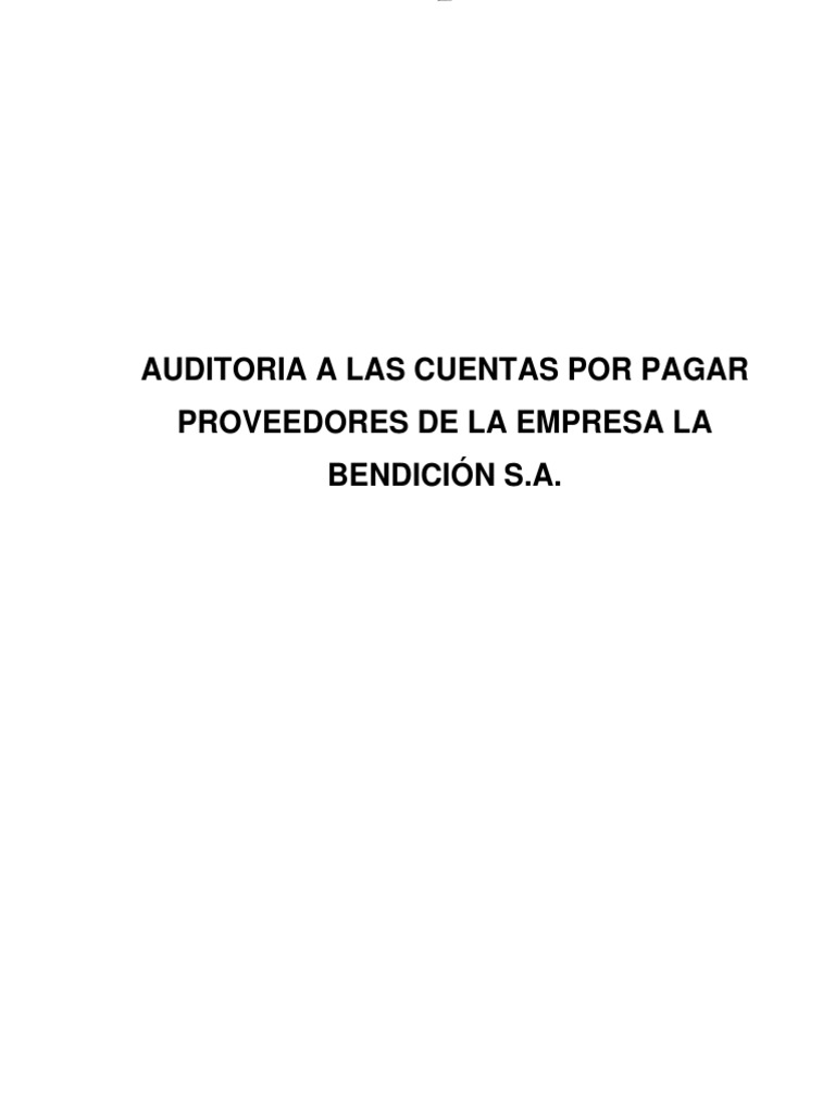 Auditoría de Cuentas por Pagar S.A. | PDF