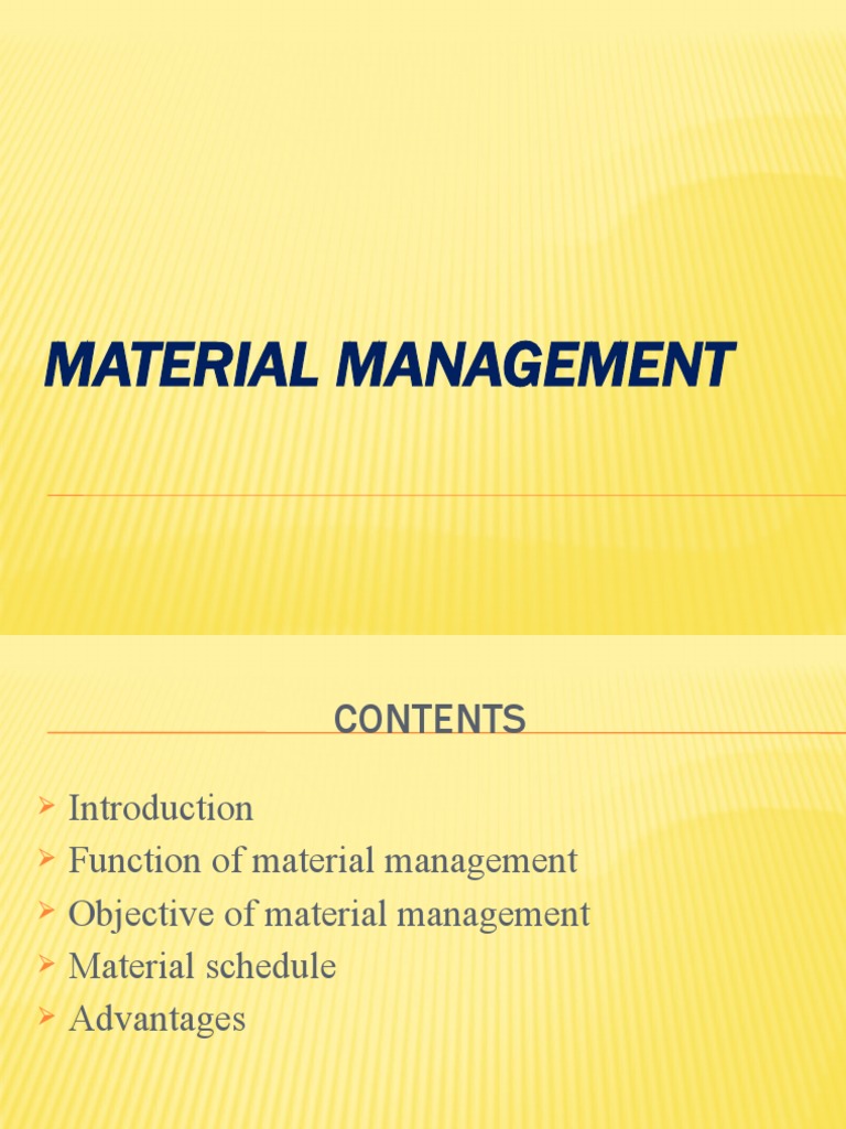 Material Management PDF Economies Business