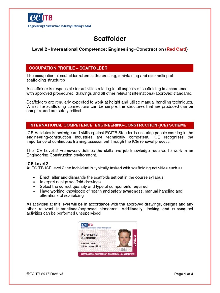 Level 2 Scaffolder Competence Guide | PDF | Safety | Occupational ...
