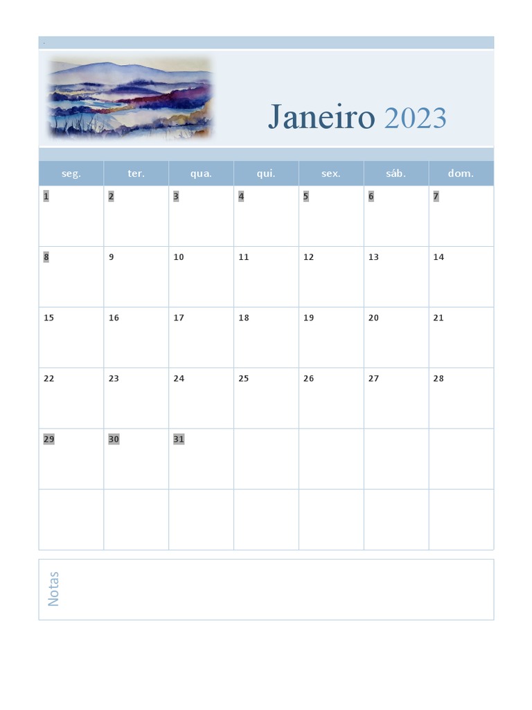Calendario Janeiro | PDF