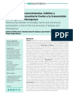 Relación Entre Conocimientos, Hábitos y Participación Comunitaria Frente A La Transmisión Del Dengue y Chikungunya