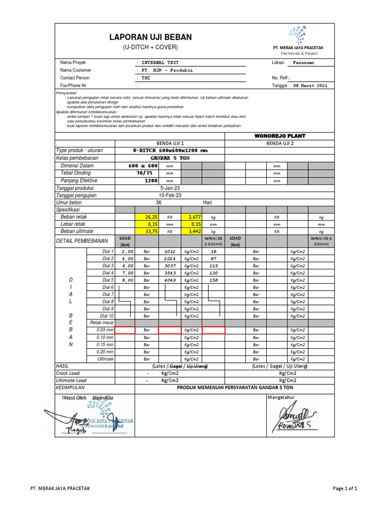 Load Test U 60 | PDF