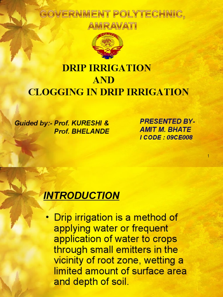 Drip Irrigation and Clogging in Drip Irrigation PDF