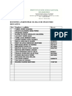 Docentes A Participar El Dia 13 de Julio Foro Educativo