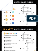 Colorful Planets Crossword Puzzle Worksheet