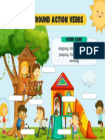 Colorful Illustrated English Action Verb Vocabulary Labeling Activity Worksheet