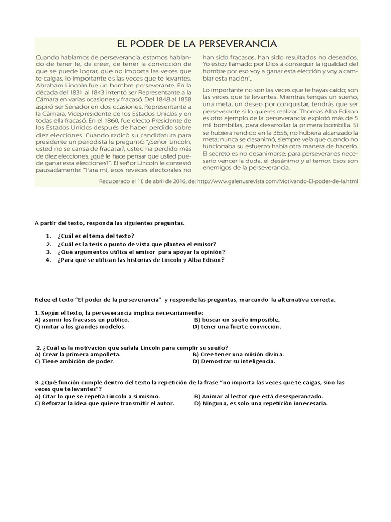 El Poder de La Perseverancia | PDF