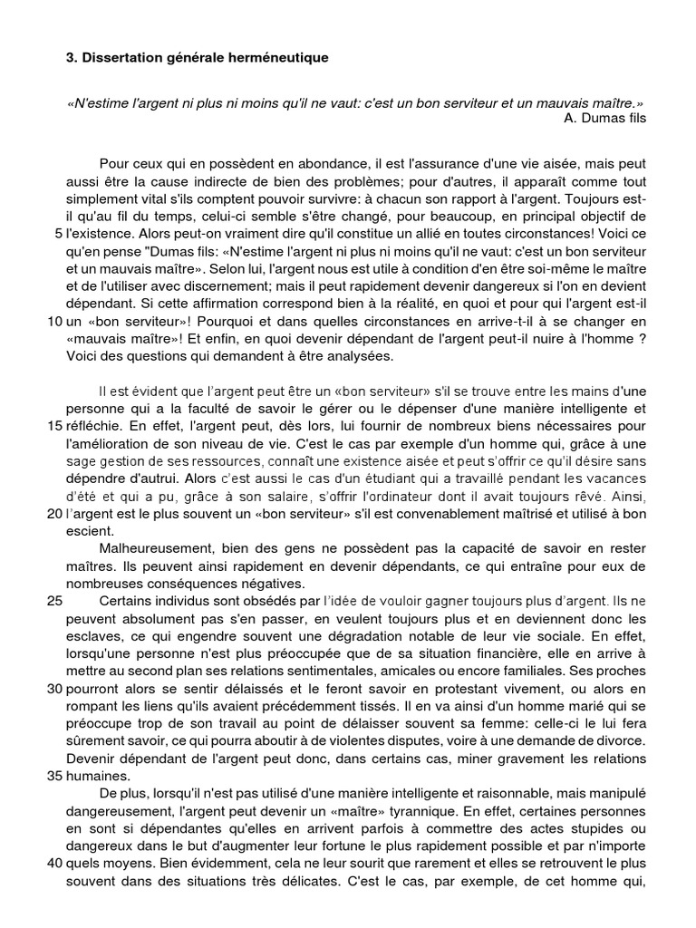 Exemples de dissertation PDF