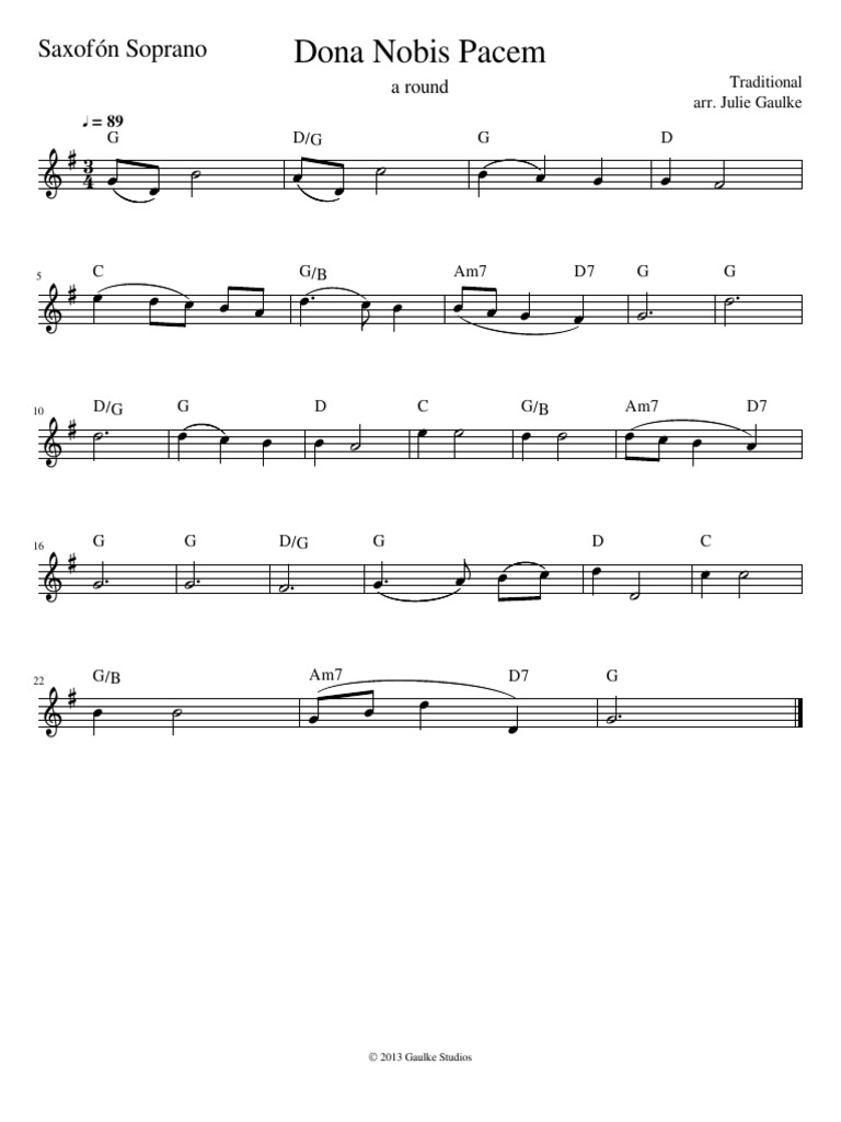 Dona nobis pacem saxof n soprano pdf