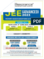 JEE Advanced 2023 Paper-1 & 2 Chemistry