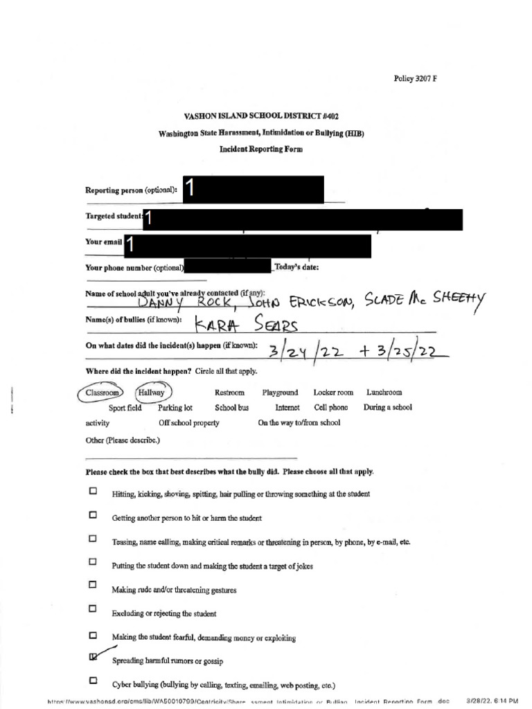 Request redacted harassment bullying copy visd pdf