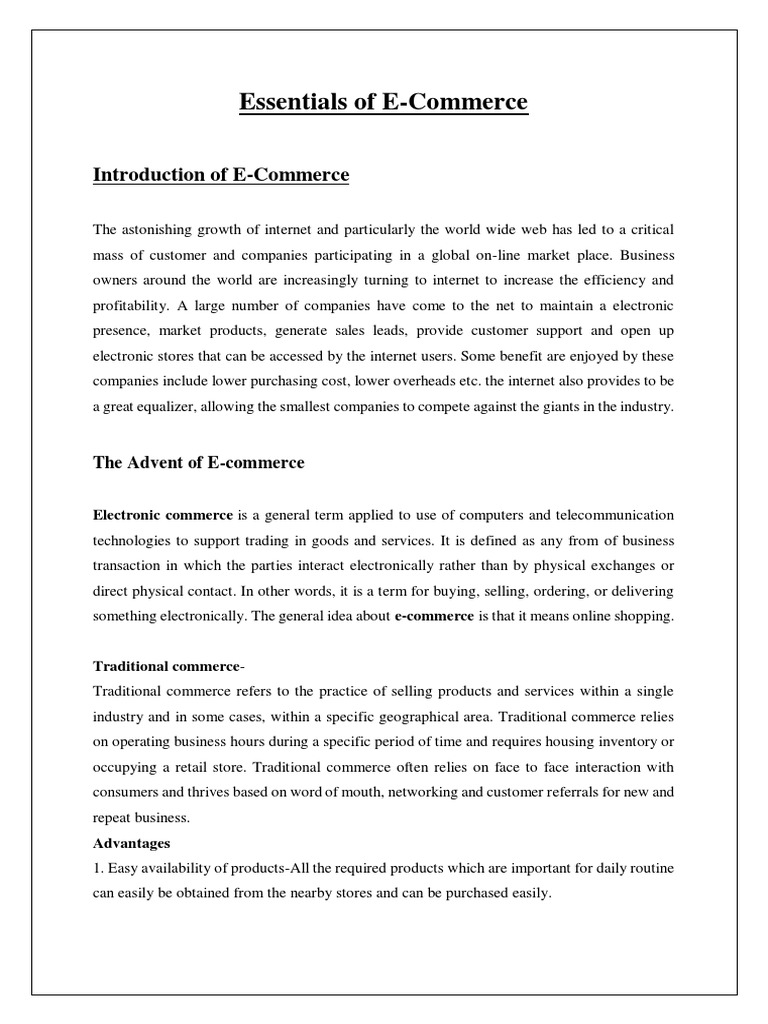 Essentials of E-Commerce Overview | PDF | Electronic Data Interchange ...