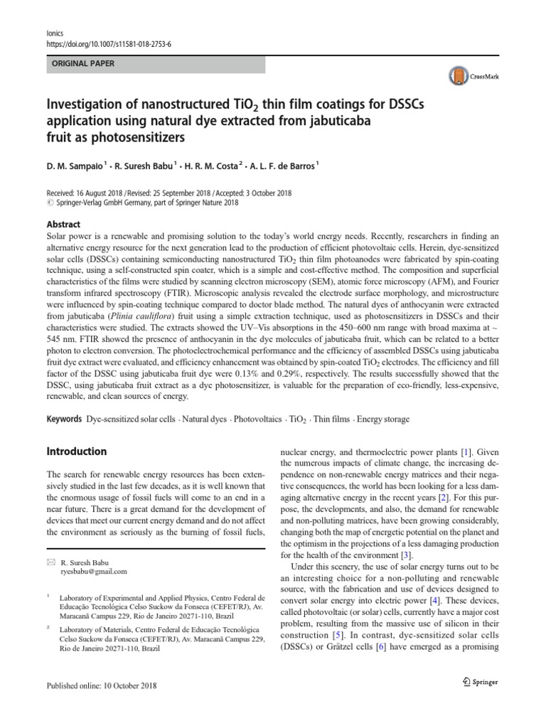 2018- Investigation of Nanostructured TiO2 Thin Film Coatings | PDF