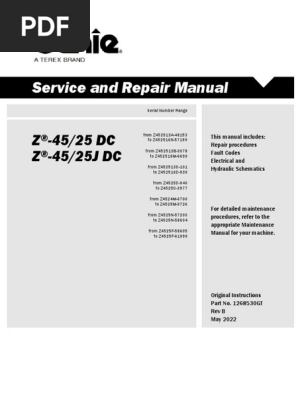 Service and Repair Manual: Z - 45/25 DC Z - 45/25J DC | PDF