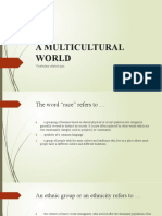 A MULTICULTURAL WORLD - Vocabulary Quiz