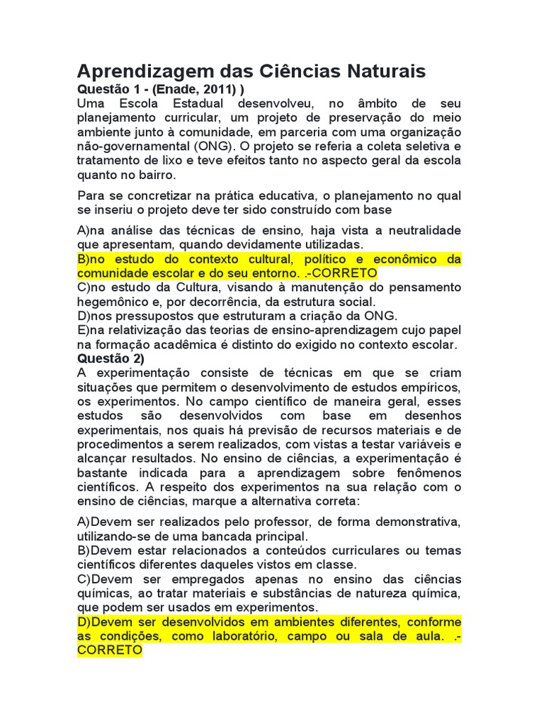 Ensino de Ciências Naturais e Metodologias | PDF | Science | Conhecimento