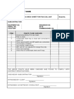 Commissioning Check Sheet For Fan Coil Unit