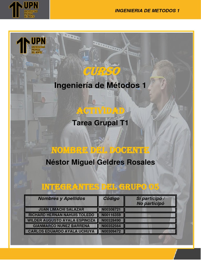Formato de T1 - Ingeniería de Métodos 1 | PDF