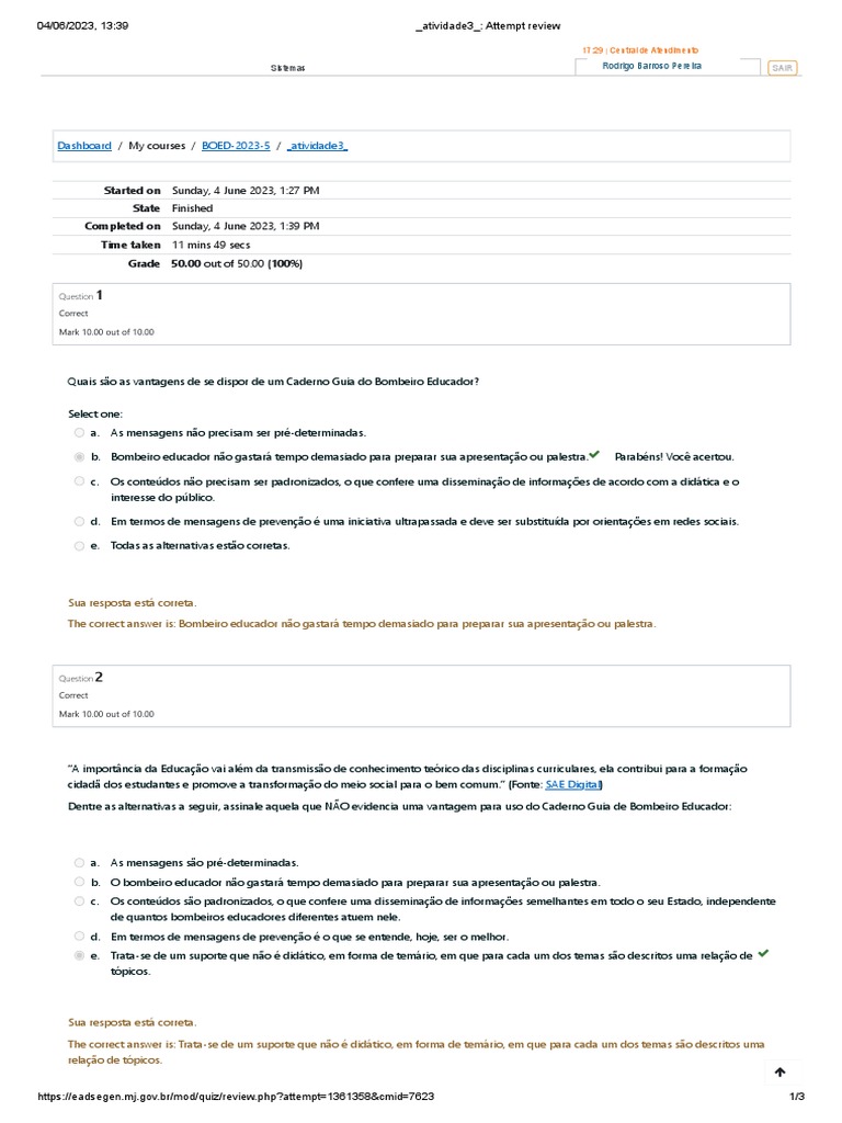Atividade3 - Attempt Review | PDF