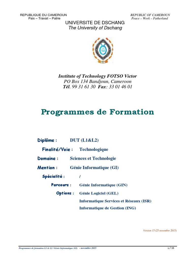 Programmes DUT Génie Informatique L1 & L2 | PDF | Informatique | Logiciel