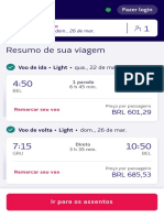 Seleção de voos  LATAM Airlines